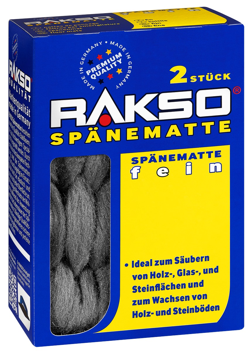 RAKSO Spänematten fein | 2 robuste Stahlspänematte, Reinigung von Holz-, Glas, Steinflächen, wachst Holz-, Steinflächen RAKSO Spänematten fein | 2 robuste Stahlspänematte, Reinigung von Holz-, Glas, Steinflächen, wachst Holz-, Steinflächen