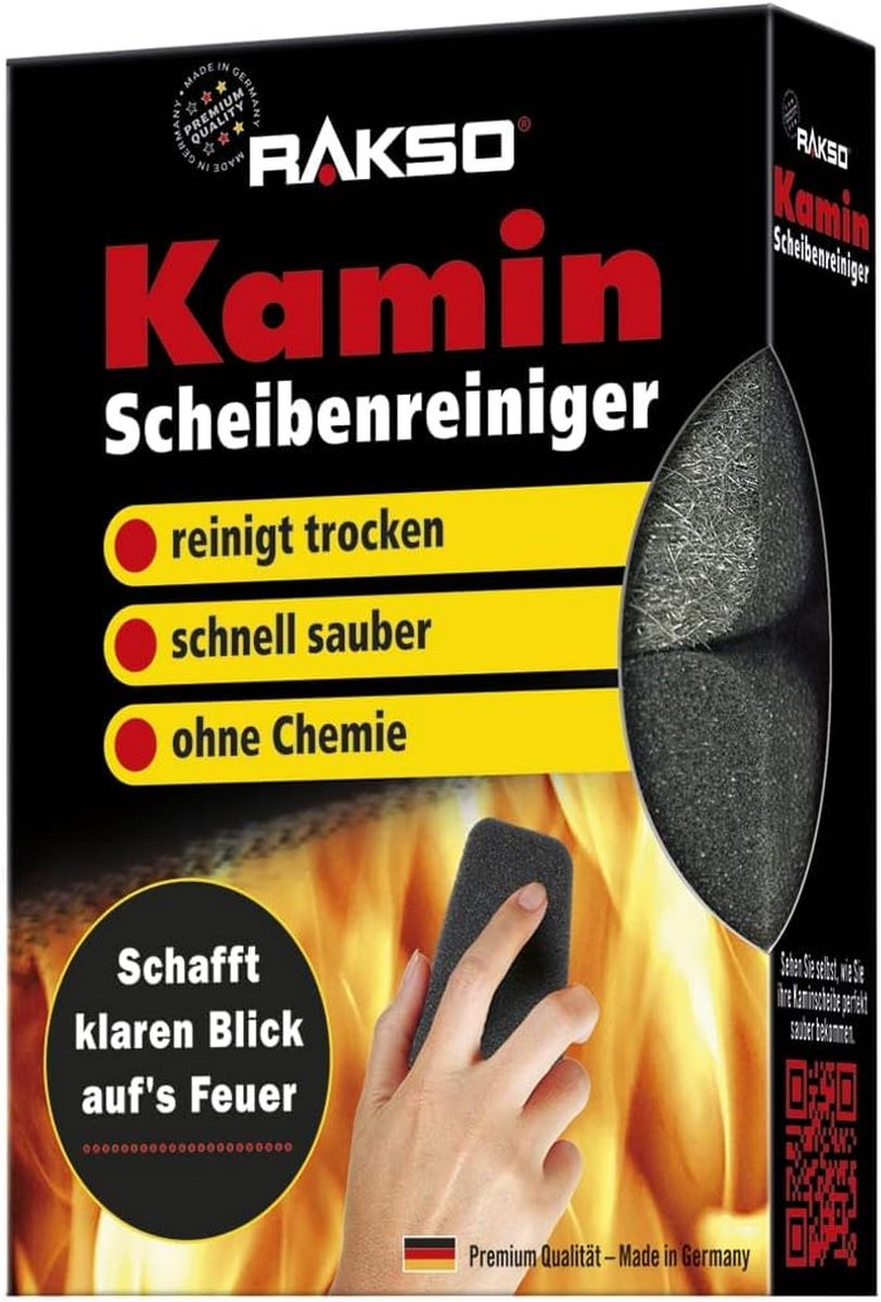 RAKSO Kaminscheibenreiniger - 2 Kaminglasreinger, Kaminreiniger Scheibe, Ofenglasreiniger, Kamin Scheibenreinigung, Kaminglas Reiniger, Ofenreiniger Kamin RAKSO Kaminscheibenreiniger - 2 Kaminglasreinger, Kaminreiniger Scheibe, Ofenglasreiniger, Kamin Scheibenreinigung, Kaminglas Reiniger, Ofenreiniger Kamin
