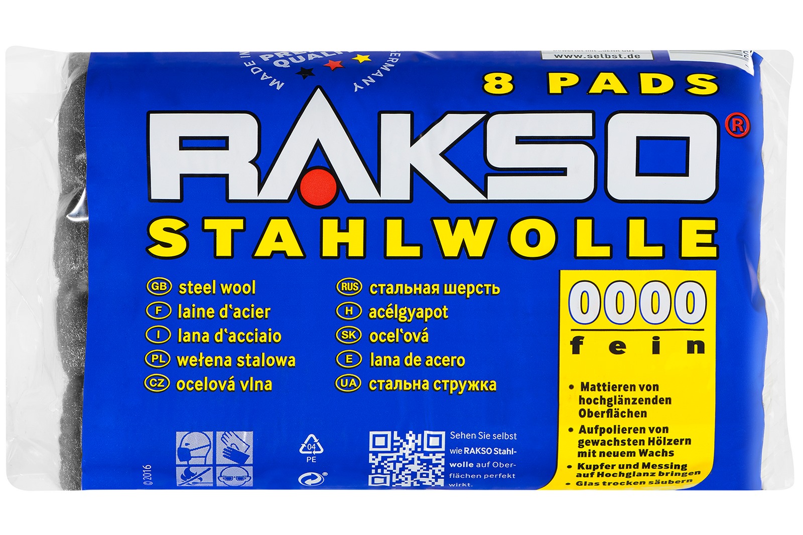 Rakso Stahlwolle 8 Pads Rakso Stahlwolle 8 Pads